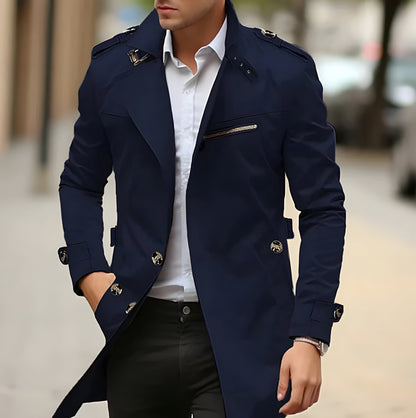 Stilvoller Trenchcoat Männer Modern Schnitt