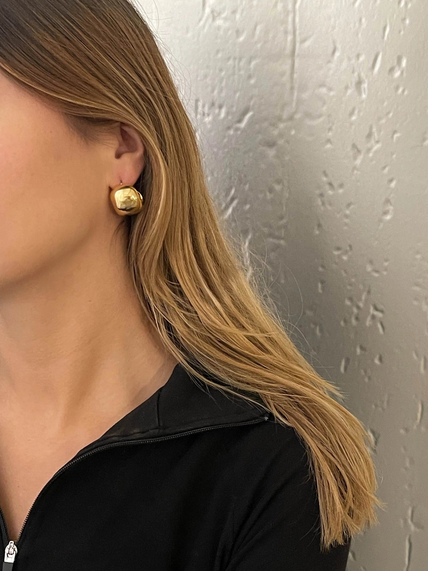 Goldene Runde Ohrringe Großmode Damen - BerlinGlamour