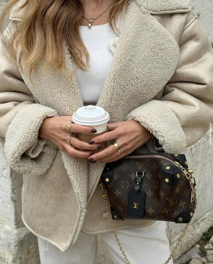 Stilvolle Lederjacke mit Fleece-Innenleben