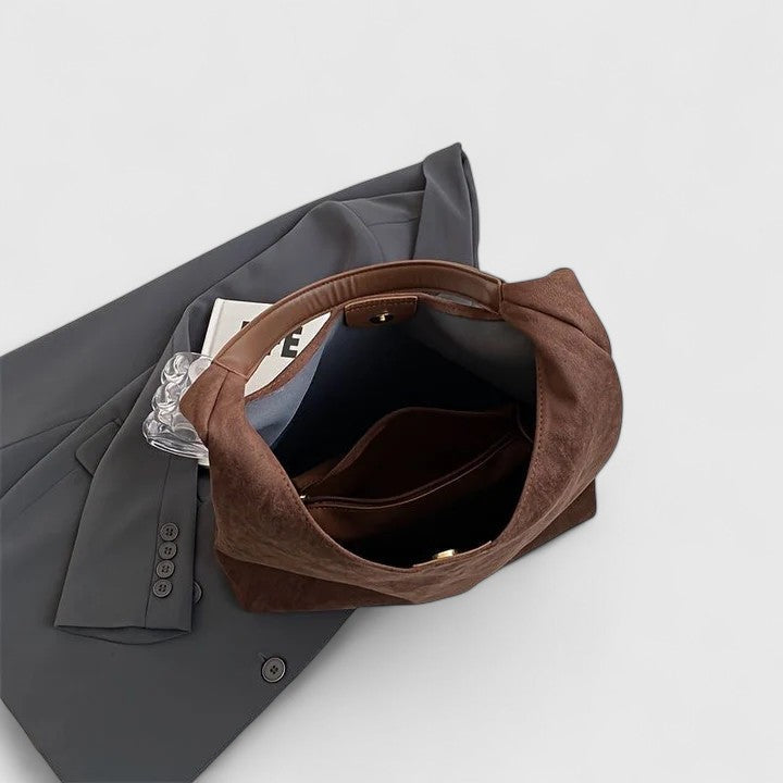 Elegante Damen Schultertasche Minimalistisch Schwarz