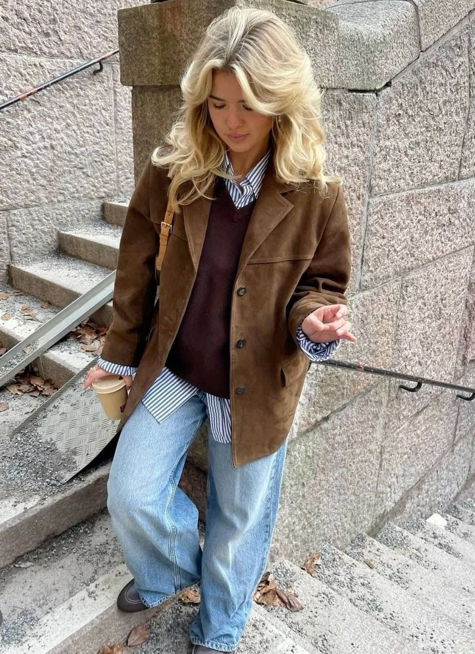 Damen Blazer Oversize Modern Business Chic
