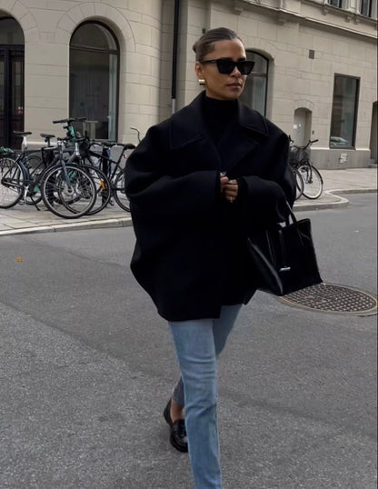 Damen Wintermantel Oversized Geschnürt Warm