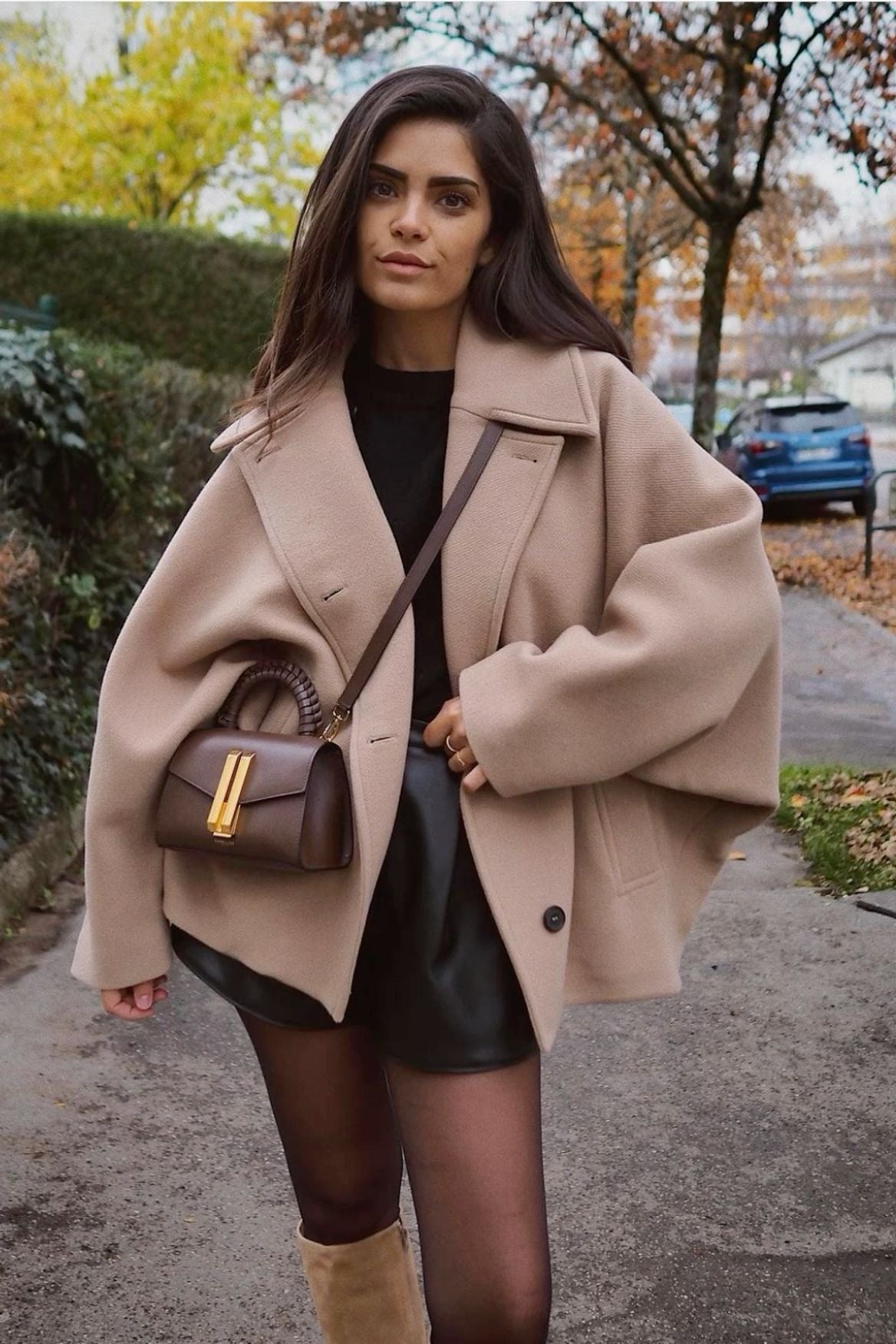 Damen Wintermantel Oversized Geschnürt Warm