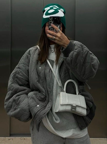 Gesteppte Damenjacke Oversized Quilted Bomber