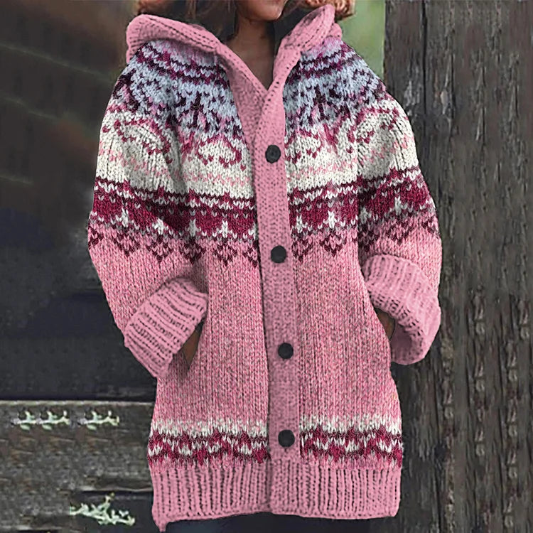 Damen Strickjacke Knopfleiste Bequem Warm