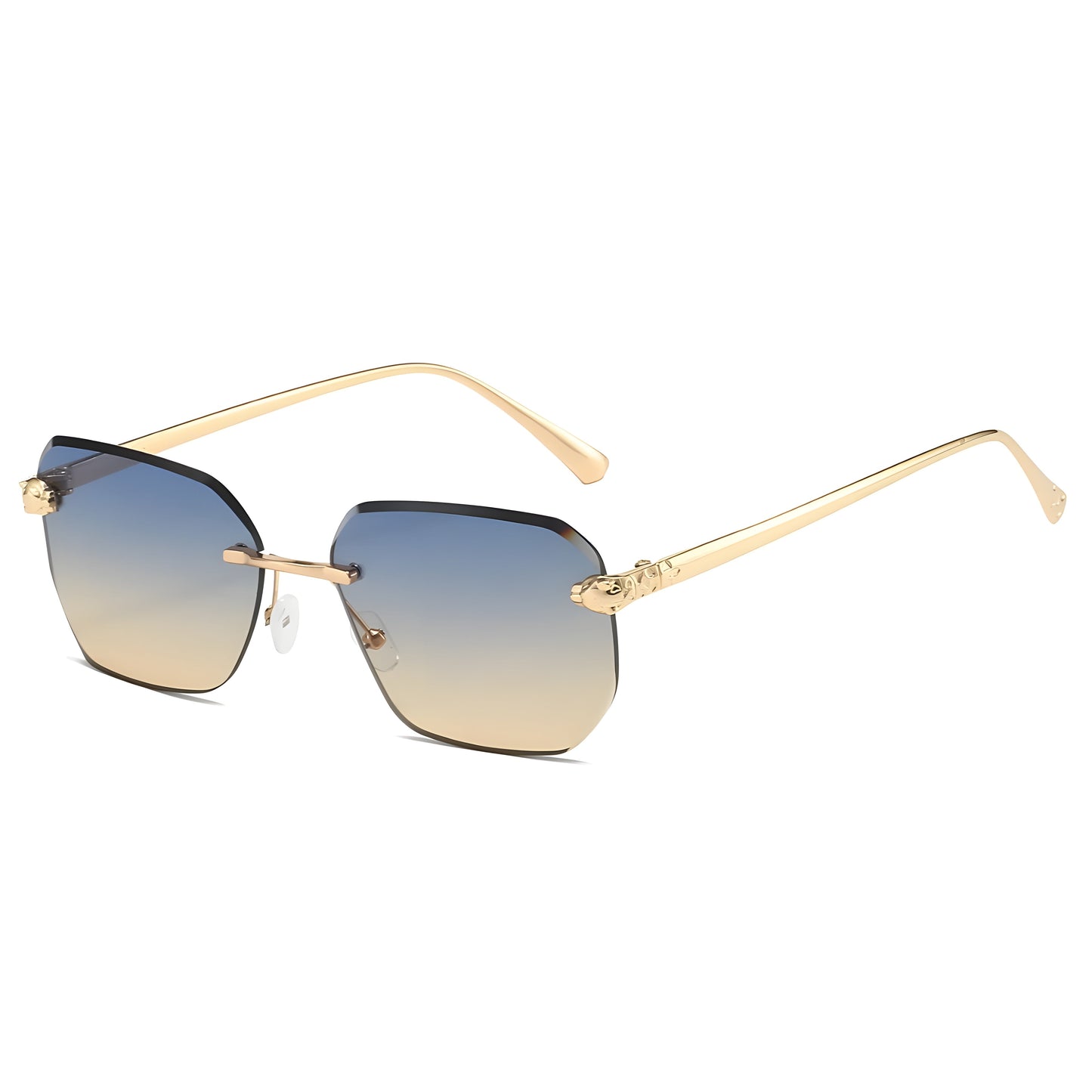 Herren Sonnenbrille Ohne Rahmen Sportlich Schwarz