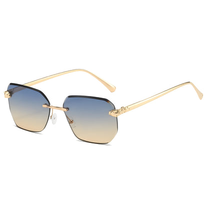 Herren Sonnenbrille Ohne Rahmen Sportlich Schwarz