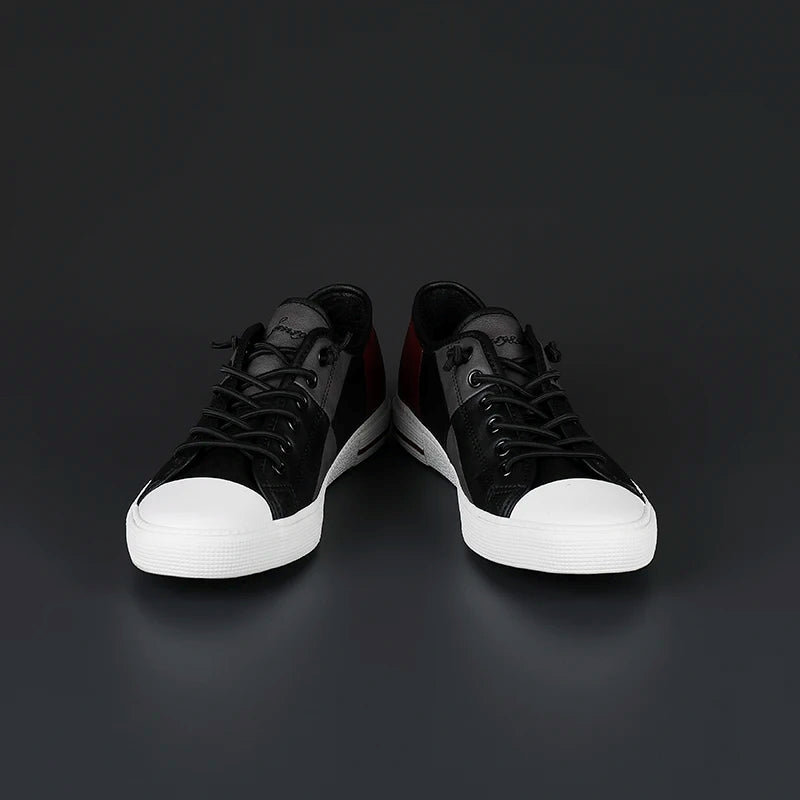 Herren Leder Sneaker Schwarz Elegantes Design