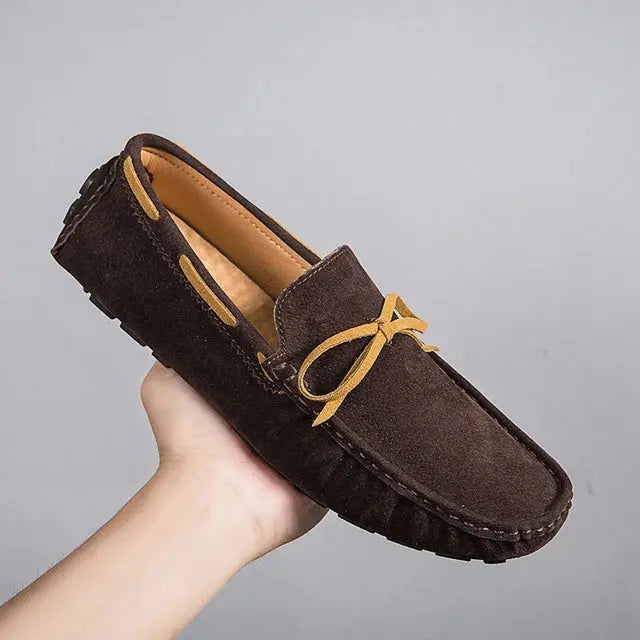 Herren Schnürloafer aus echtem Leder Schwarz Elegant