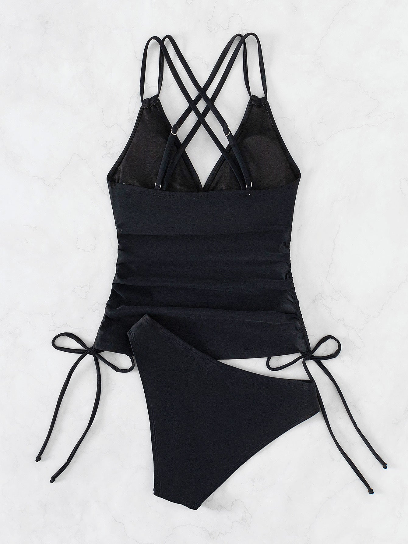 Badeanzug Tankini Überkreuzte Träger Damen Bikini