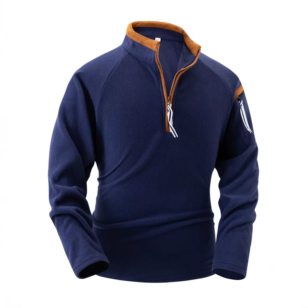 Herren Pullover Stehkragen Reißverschluss Warm Elegant - BerlinGlamour