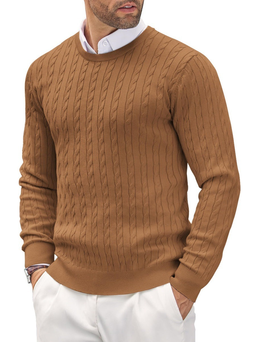 Herren Pullover Slim Fit Feinstrick Rundhals