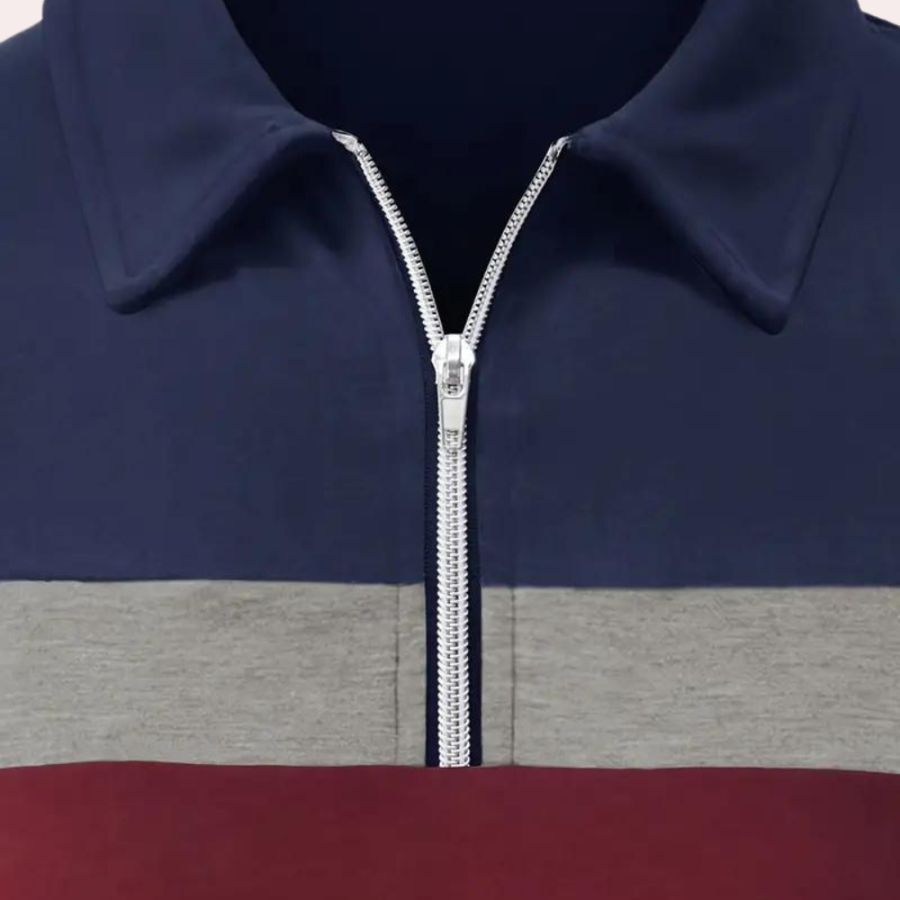 Herren Poloshirt Langarm Baumwolle Bequem