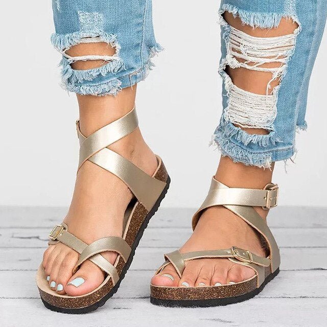 Tekonahka Schaltandalen Leder Metallic Glitter - BerlinGlamour