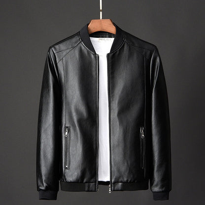 Lederjacke Herren Modern Lederschutzjacke Schwarz