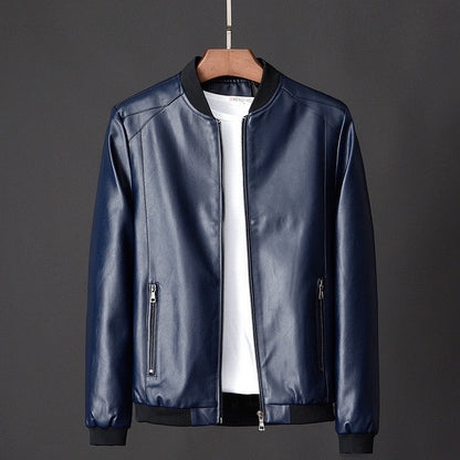 Lederjacke Herren Modern Lederschutzjacke Schwarz