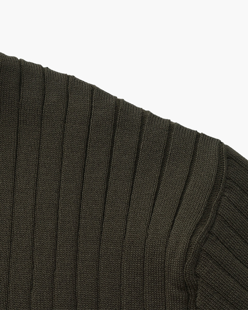 Herren Polo-Shirt Fein Rippenstrick Kurzarm Modern