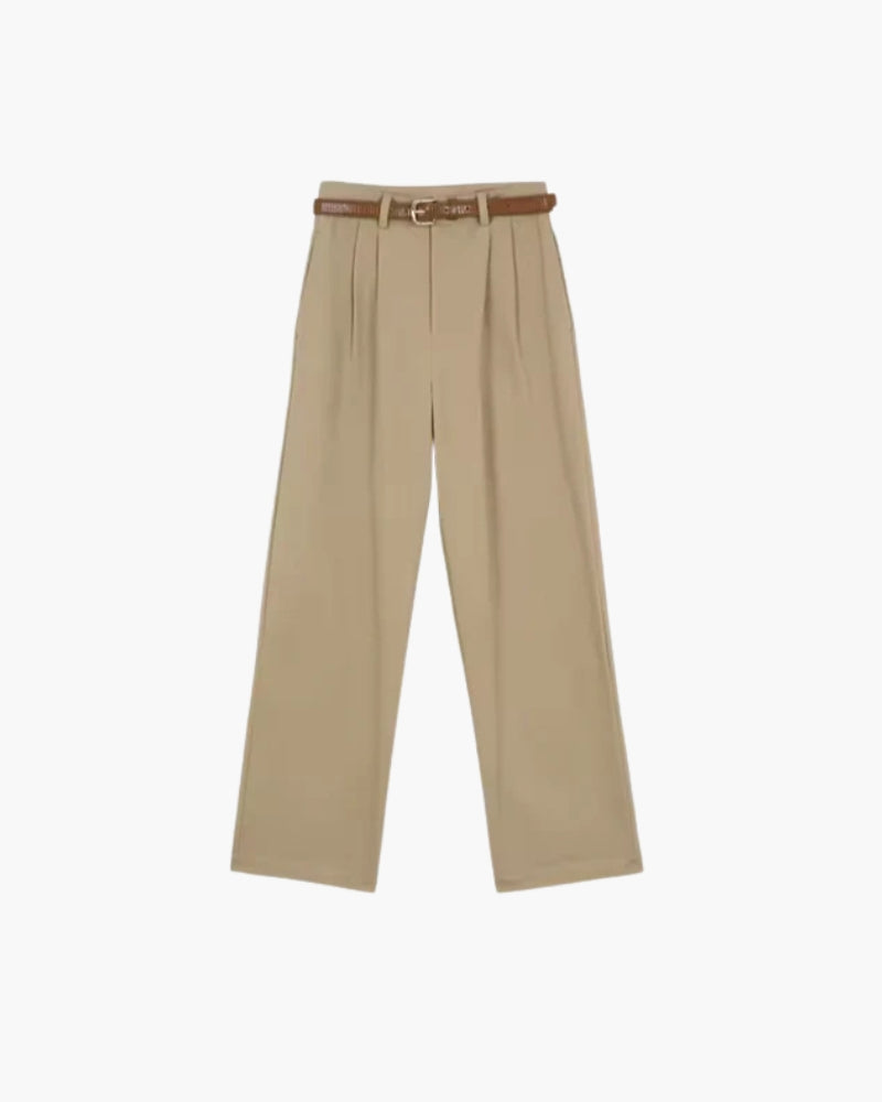 Hohe Baggy-Hosen mit Gürtel Damen Plissiert