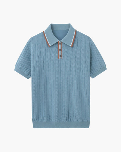 Sommer Poloshirt Strick Kontrastkragen Modern