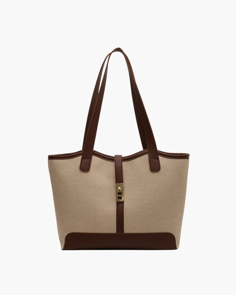 Schultertasche Leder Elegante Damenhandtasche Mit Drehverschluss - BerlinGlamour