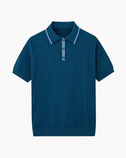 Sommer Poloshirt Strick Kontrastkragen Modern