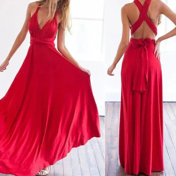 Indira: Vielseitiges Wickel-Maxikleid