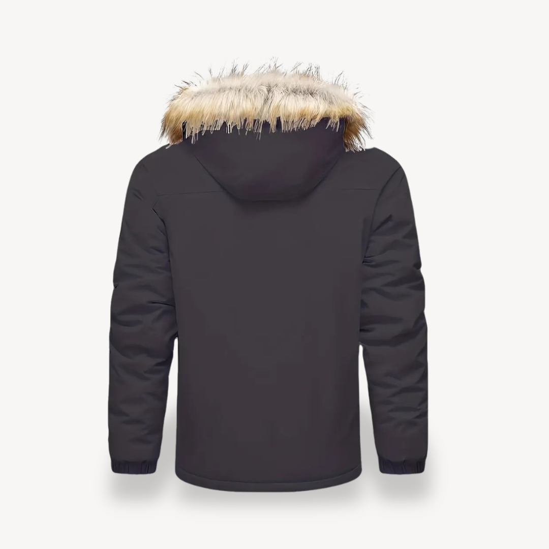 Isolierte Pufferjacke für Herren mit abnehmbarer Kunstpelzkapuze | Loravelle 3