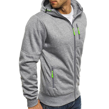 Lässiger Herren Hoodie mit Reißverschluss Schwarz