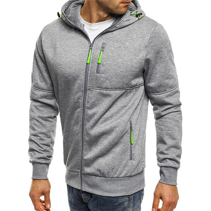 Lässiger Herren Hoodie mit Reißverschluss Schwarz