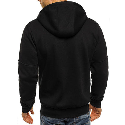 Lässiger Herren Hoodie mit Reißverschluss Schwarz