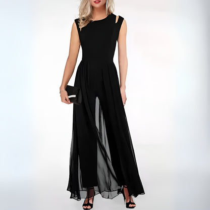 Elegante Chiffon Jumpsuit Ohne Ärmel Abendkleid