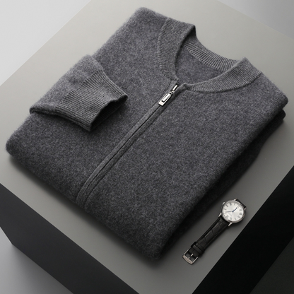 Herren Strickjacke Woll Warm Reißverschluss Hochwertig