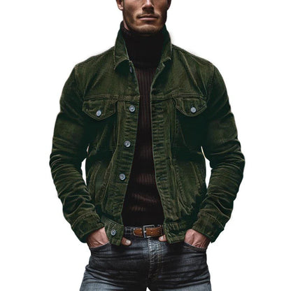 Herren Lederjacke Einreiher Vintage Style