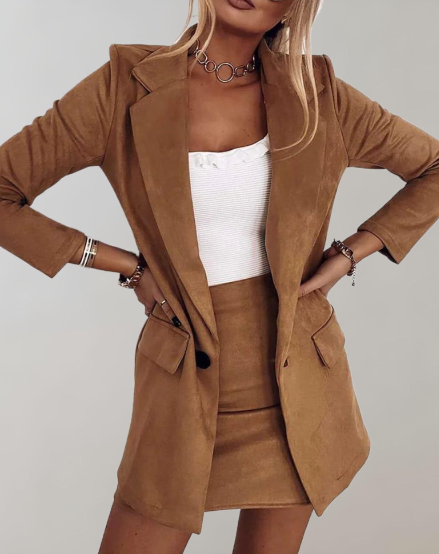 Stylischer Damen Blazer Minirock Set