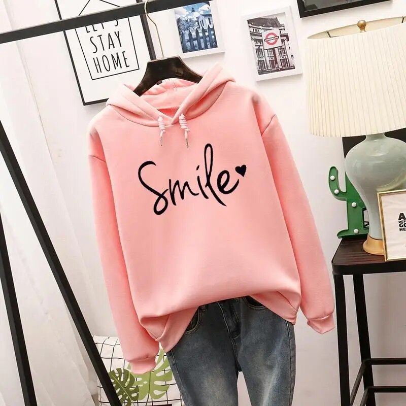Smile Hoodie Lustig Gesichts-Aufdruck