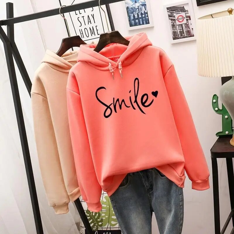 Smile Hoodie Lustig Gesichts-Aufdruck