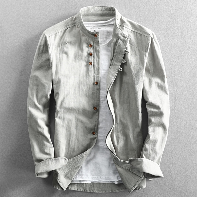 Herrenhemd Slim Fit Stehkragen Modern