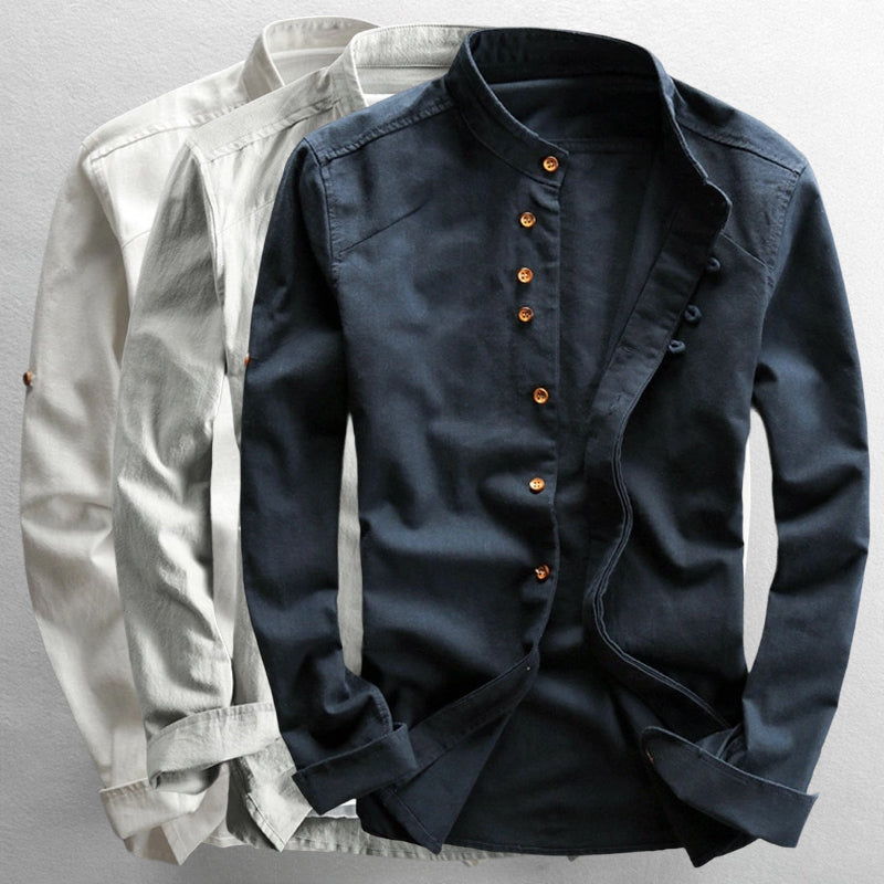 Herrenhemd Slim Fit Stehkragen Modern