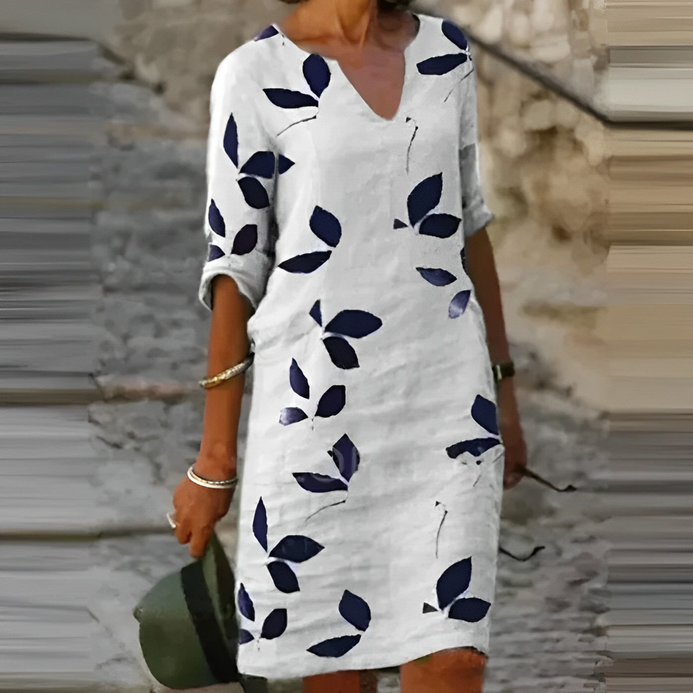 Sommerkleid Jasmin:  Blätterdruck, atemberaubend