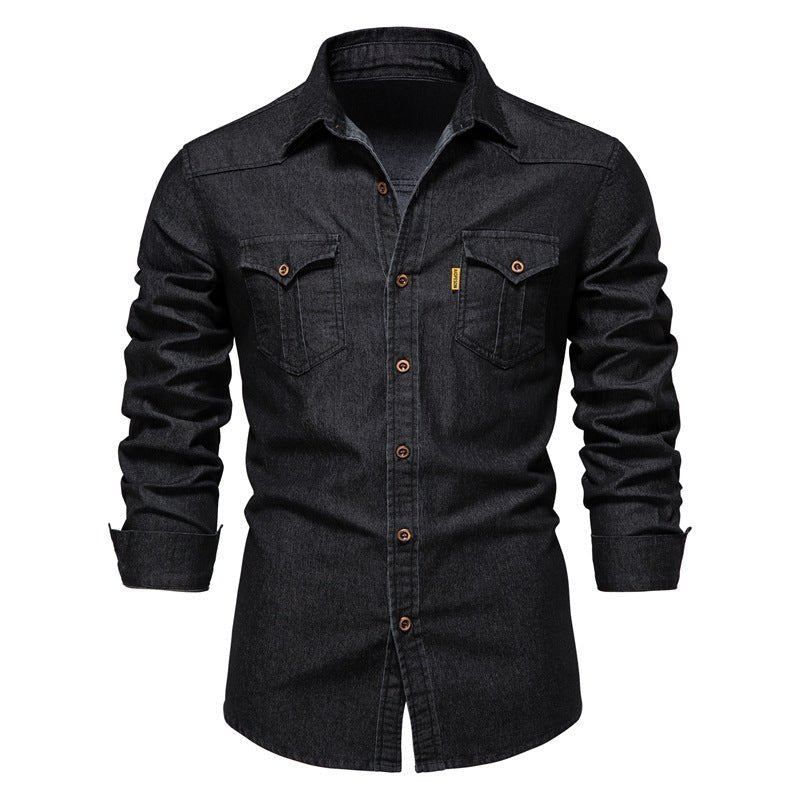 Herren Jeanshemd Langarm Slim Fit - BerlinGlamour