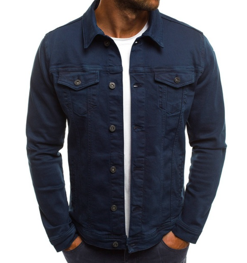 Herren Jeansjacke Slim Fit mit Knöpfen - BerlinGlamour