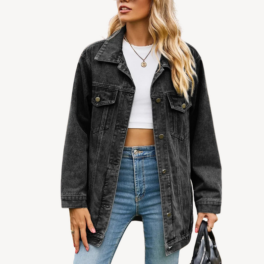 Jeansjacke mit Knopfleiste für Damen | Loravelle 0