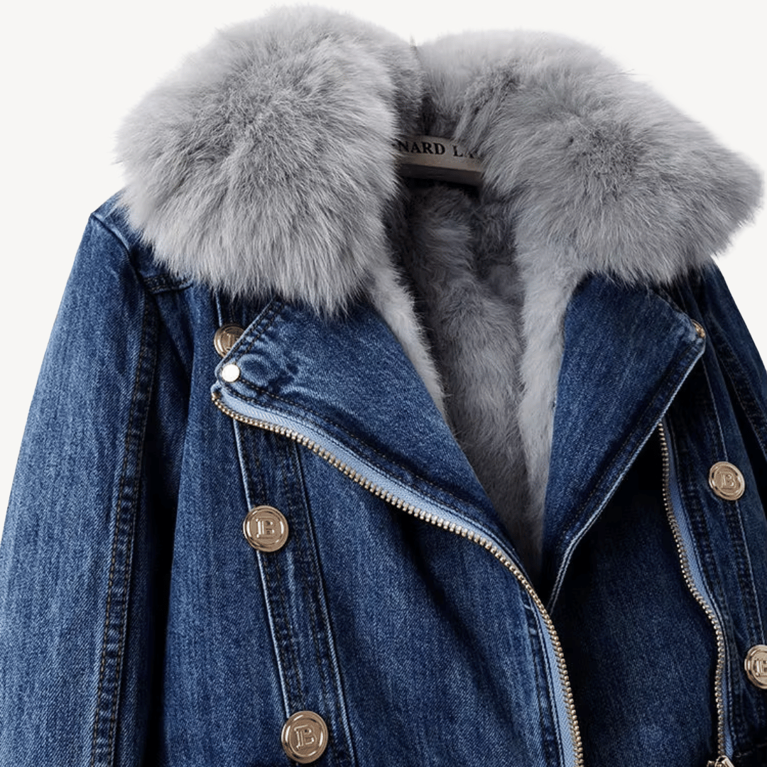 Jeansjacke mit Kunstpelzfutter für Damen | Loravelle 4