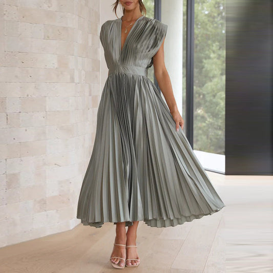 Elegantes ärmelloses V-Ausschnitt-Kleid von Jessika für Damen