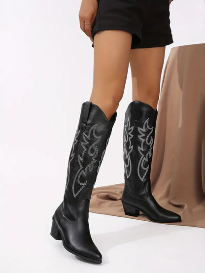Western Stiefel Bestickt Cowboy Style Größe 36-42 - BerlinGlamour