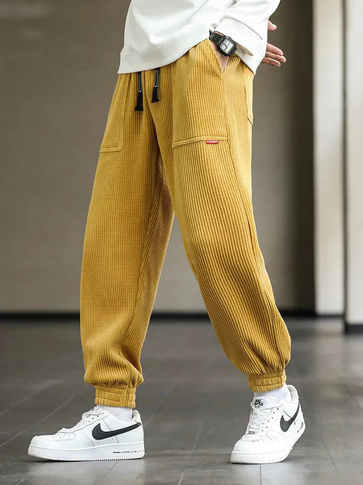 Herren Jogger Bequem Baggy Cordhosen Locker Fit - BerlinGlamour