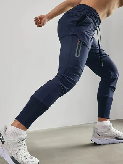 Jogger – Stretch – Quick-Dry – Herren-Laufhose – Trainingshose-Marineblau-S-Chaps Herrenmode