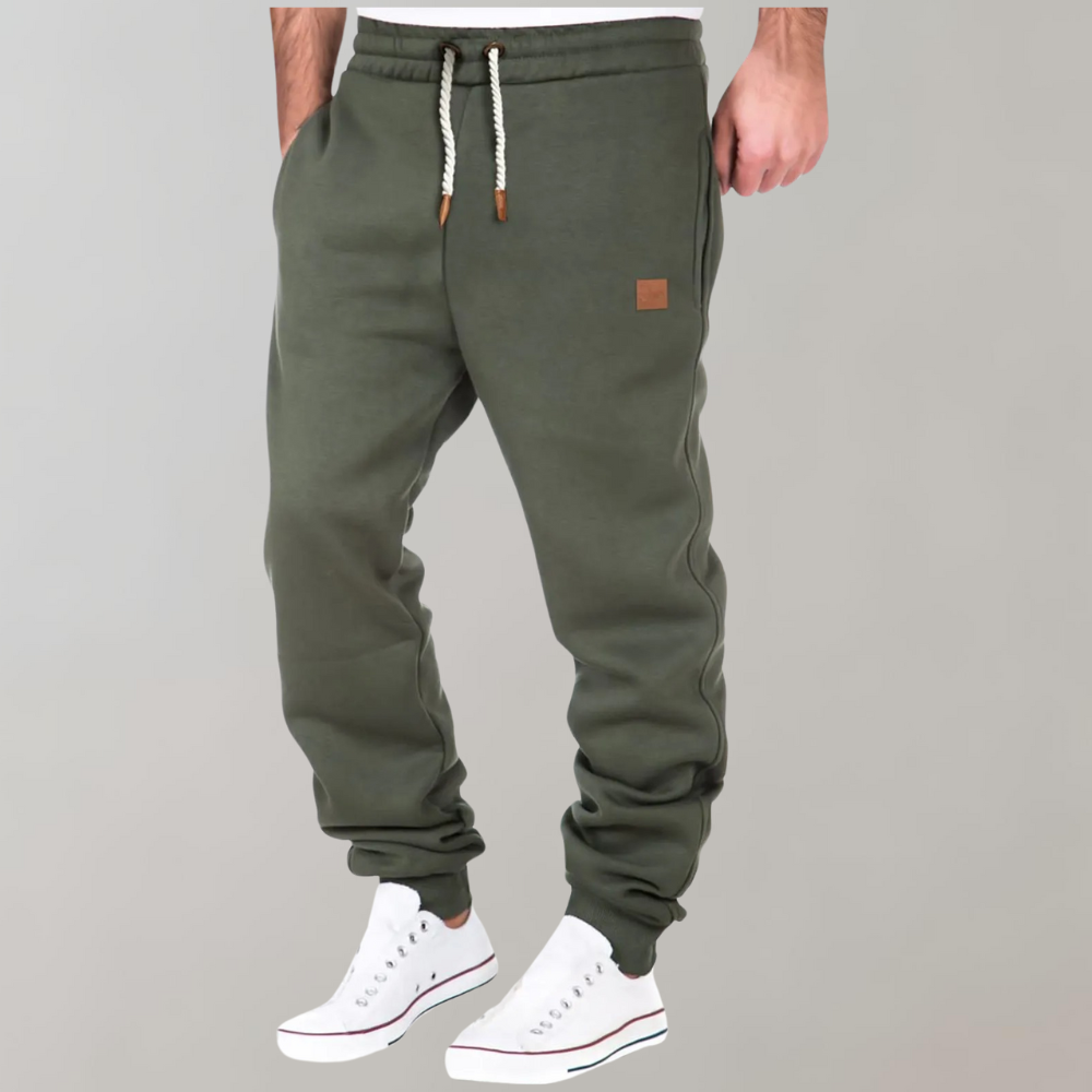 Jogger – bequeme Jogginghose für Herren mit elastischem Bund und Kordelzug-Green-S-Chaps Herrenmode