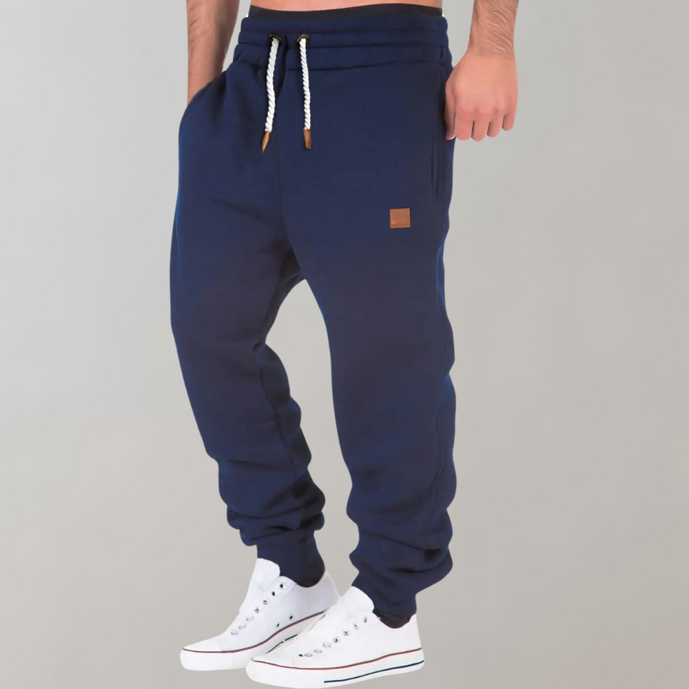 Jogger – bequeme Jogginghose für Herren mit elastischem Bund und Kordelzug-Navy Blue-S-Chaps Herrenmode