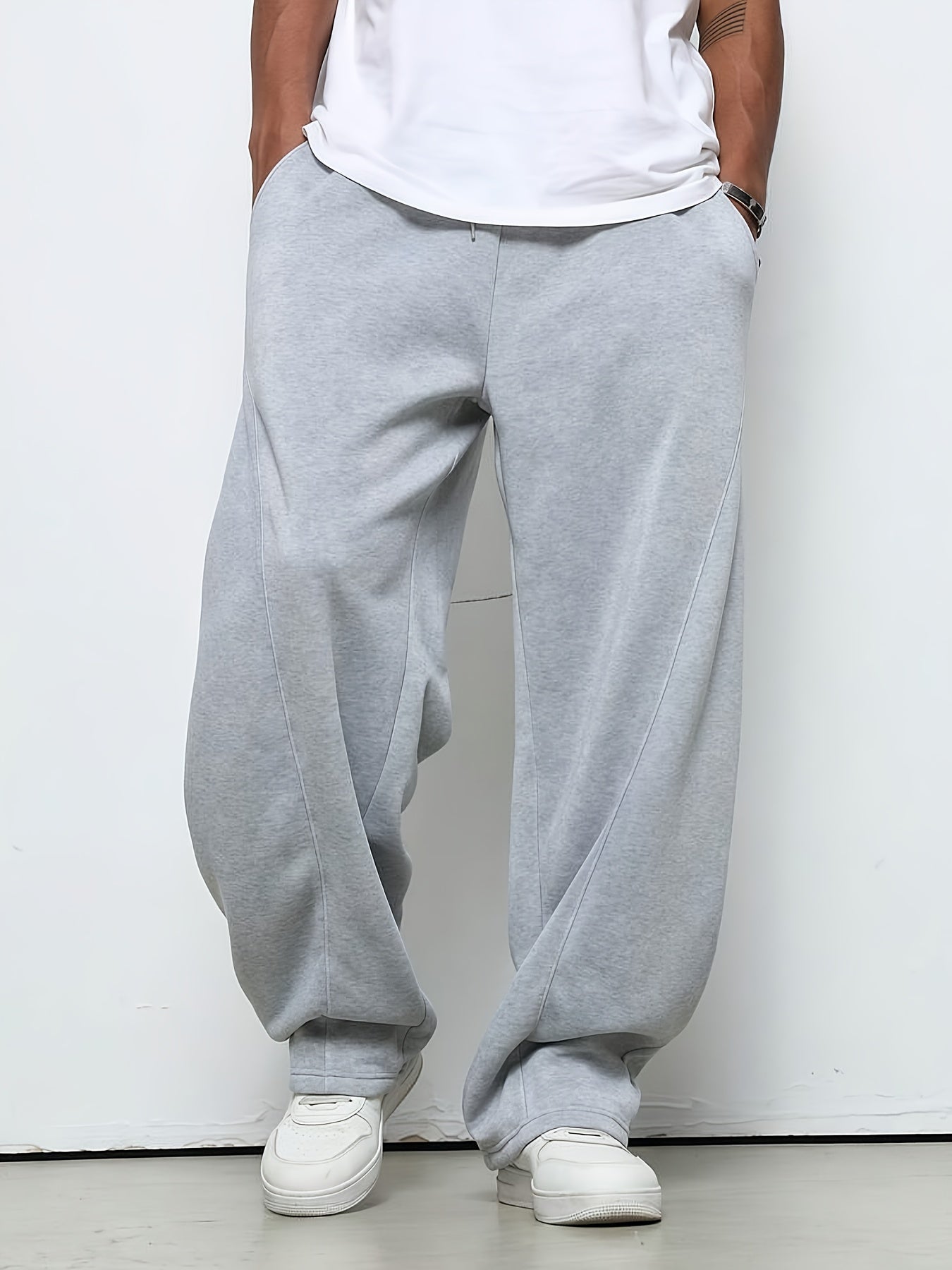 Jogger mit geradem Bein | Baggy | Kordelzug | Sweatpants | Jogger für Männer-Chaps Herrenmode